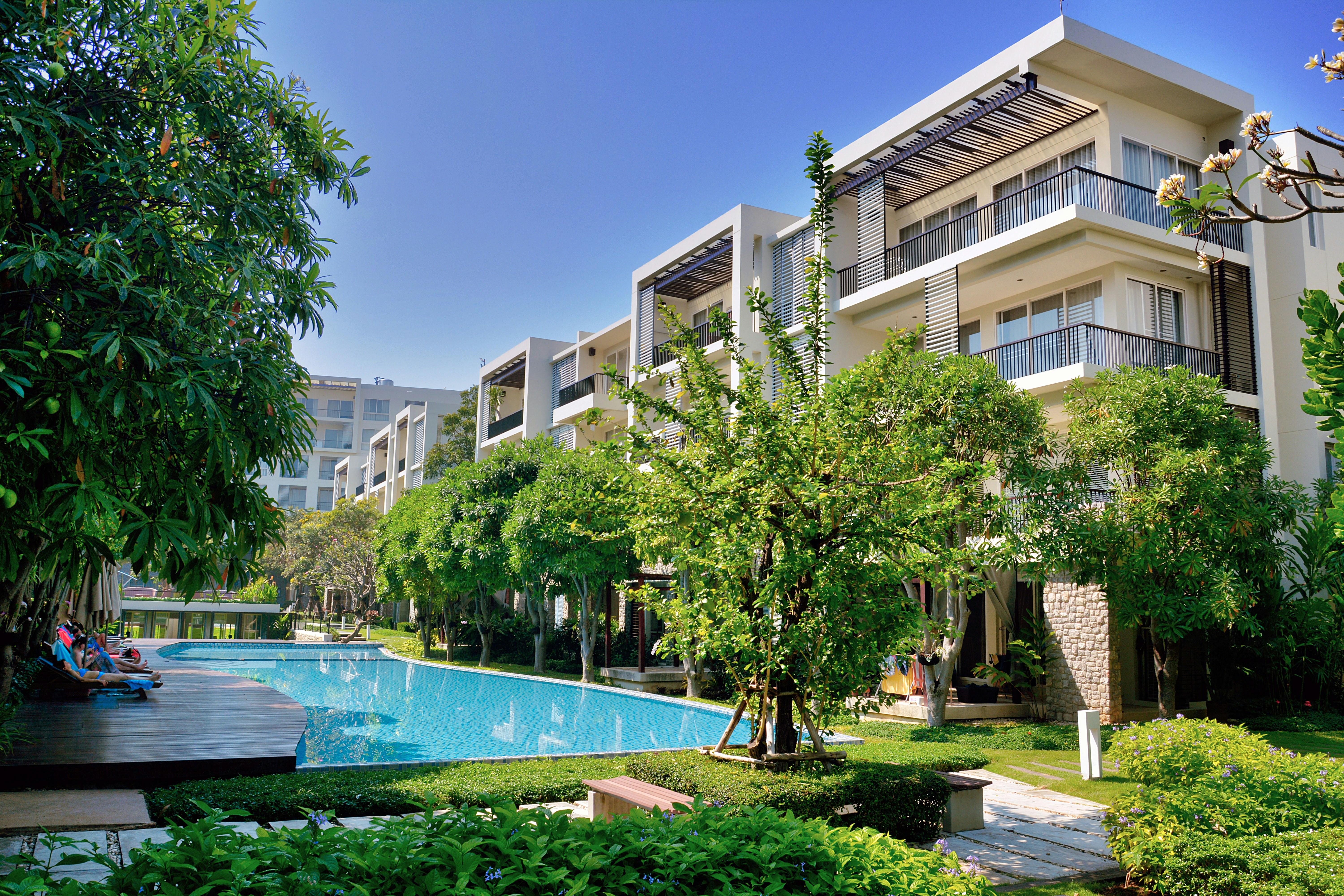 Residential condominium and pool